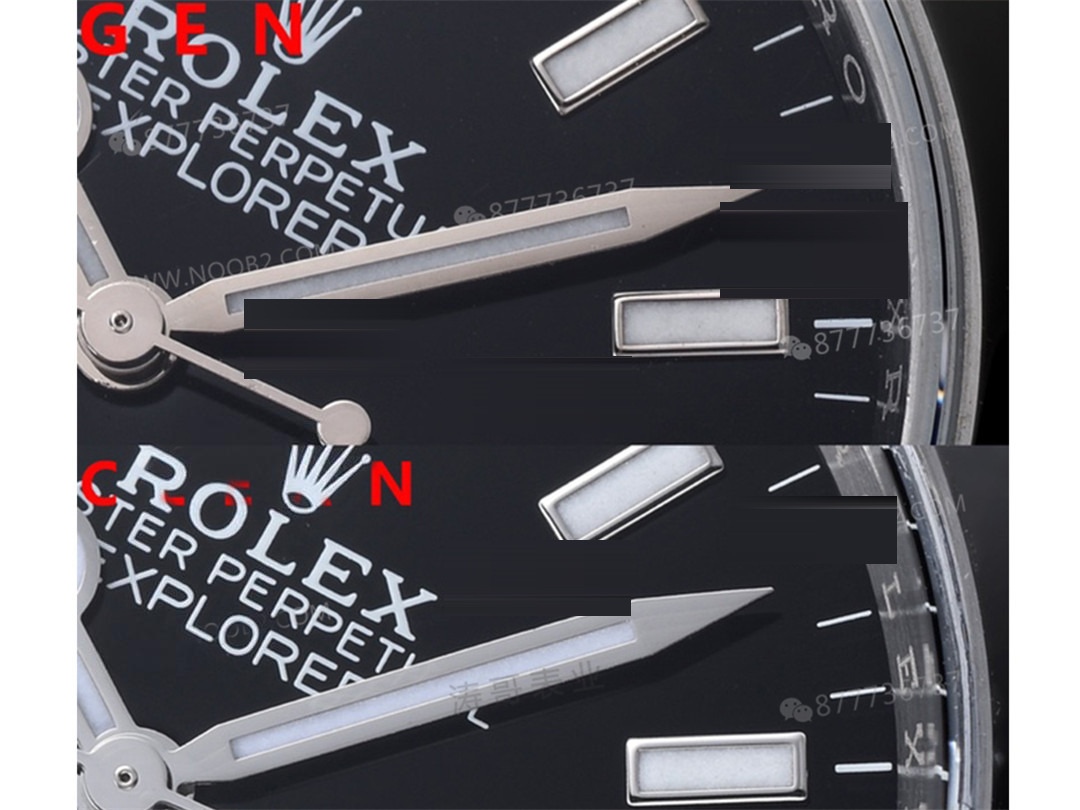Gerçek-replika karşılaştırması: Clean Rolex Explorer I m124270, 3230 mekanizma, 36 mm — 7. fotoğraf