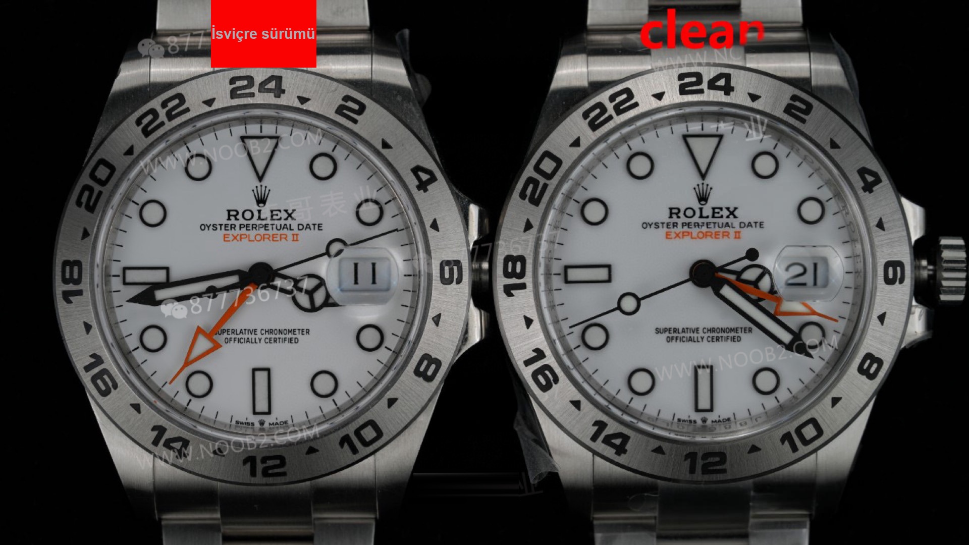 Gerçek-replika karşılaştırması: Clean Rolex Explorer II ile orijinalin karşılaştırması — 2. fotoğraf