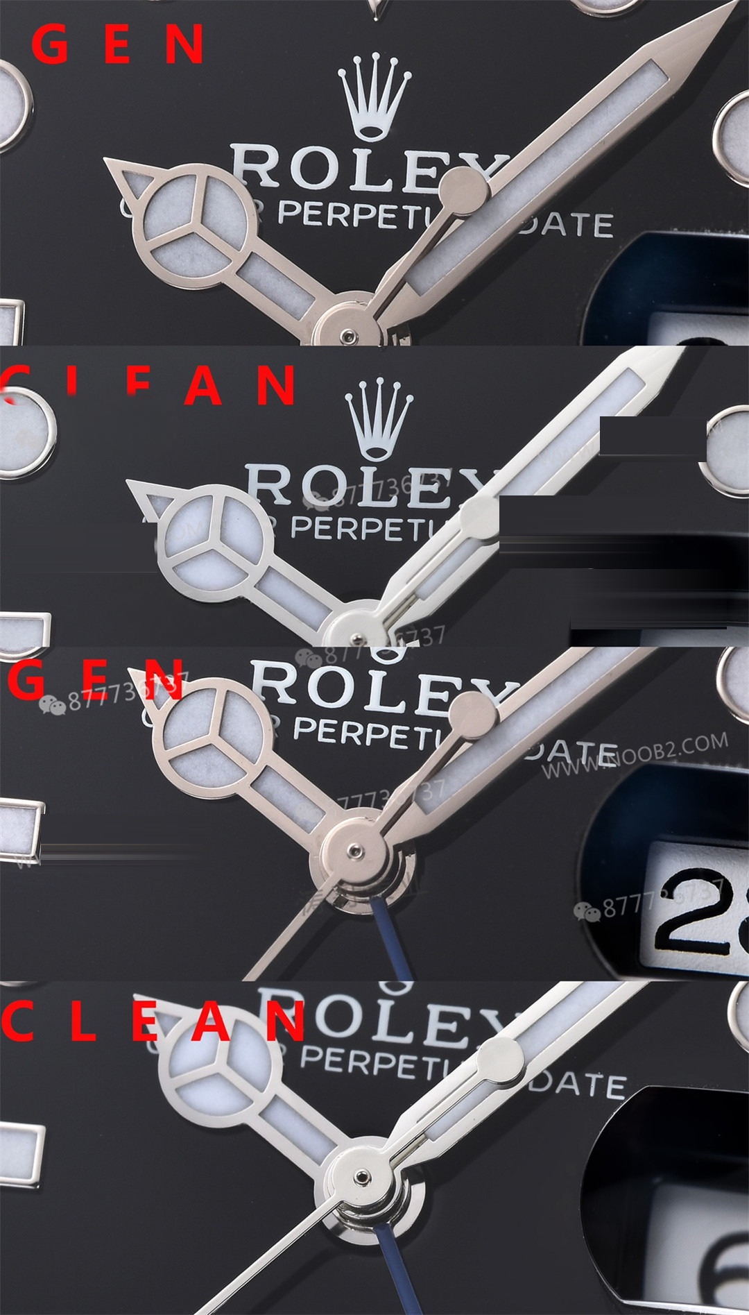 Gerçek-Replika Karşılaştırması: Clean Rolex GMT Inter Milan Bezel (Mavi-Siyah Bezel) — 23. fotoğraf