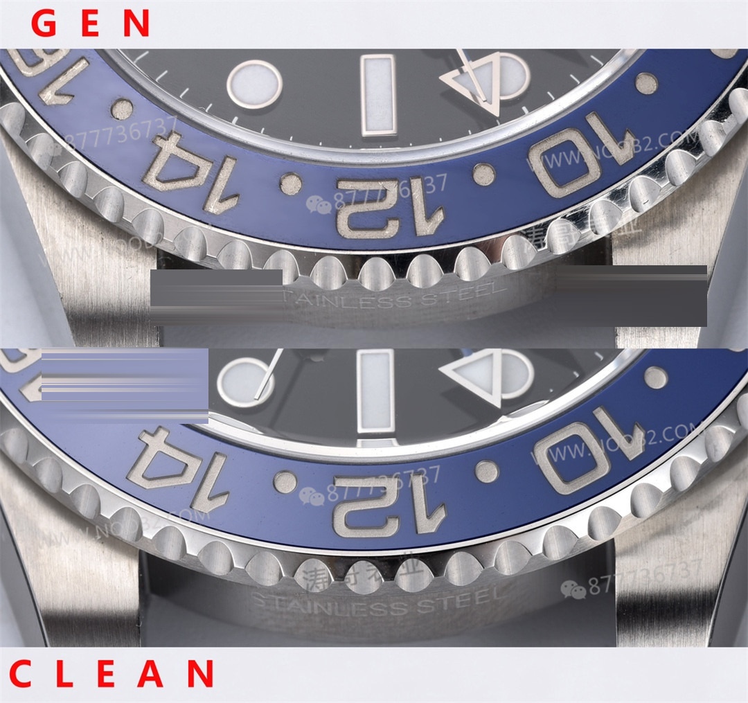 Gerçek-Replika Karşılaştırması: Clean Rolex GMT Inter Milan Bezel (Mavi-Siyah Bezel) — 28. fotoğraf