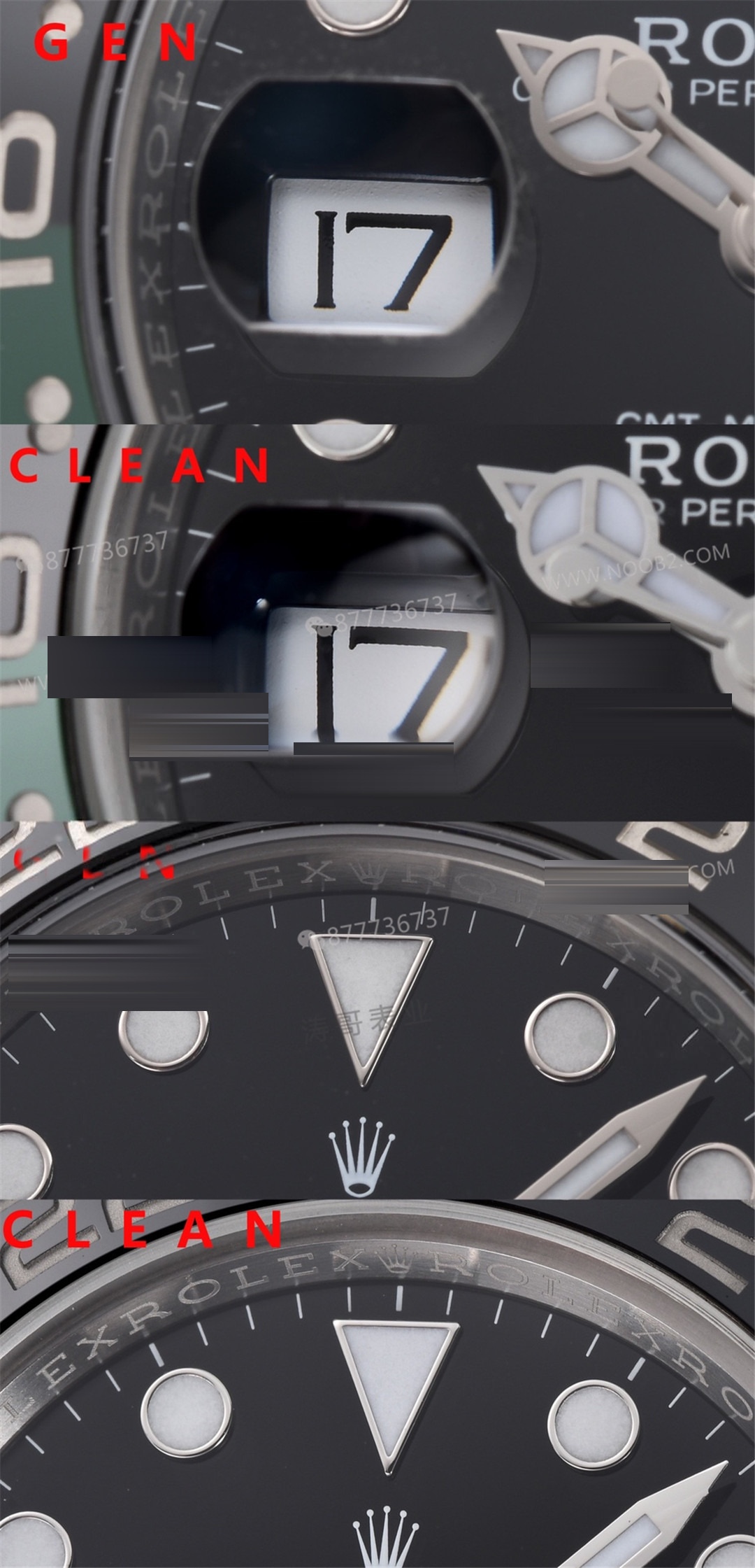 Gerçek-replika karşılaştırması: Clean Rolex GMT Sprite bezel Dandong 3285 mekanizması orijinaline uygun mu? — 26. fotoğraf