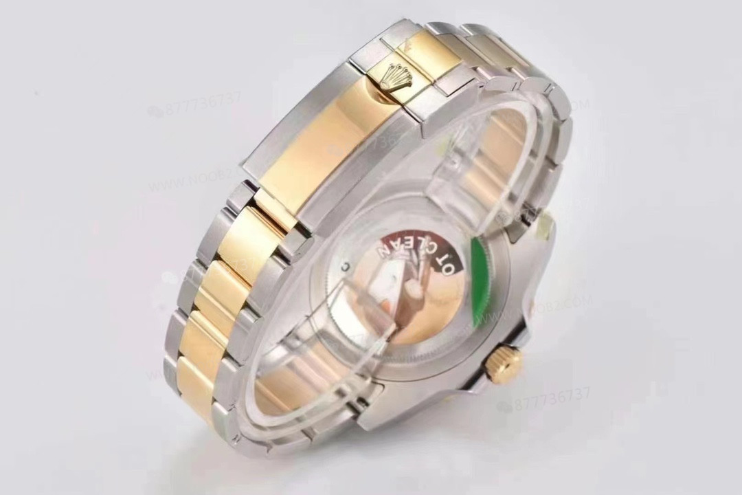 Gerçek-replika karşılaştırması: Clean Rolex iki renk (çelik-altın) GMT-Master 116713 replika saat — 17. fotoğraf