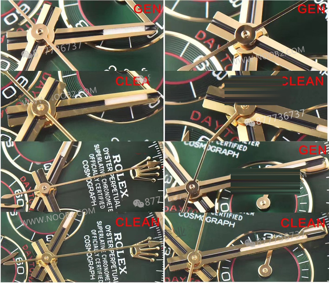 Gerçek-replika karşılaştırması: Clean Rolex yeşil-altın Daytona — 5. fotoğraf