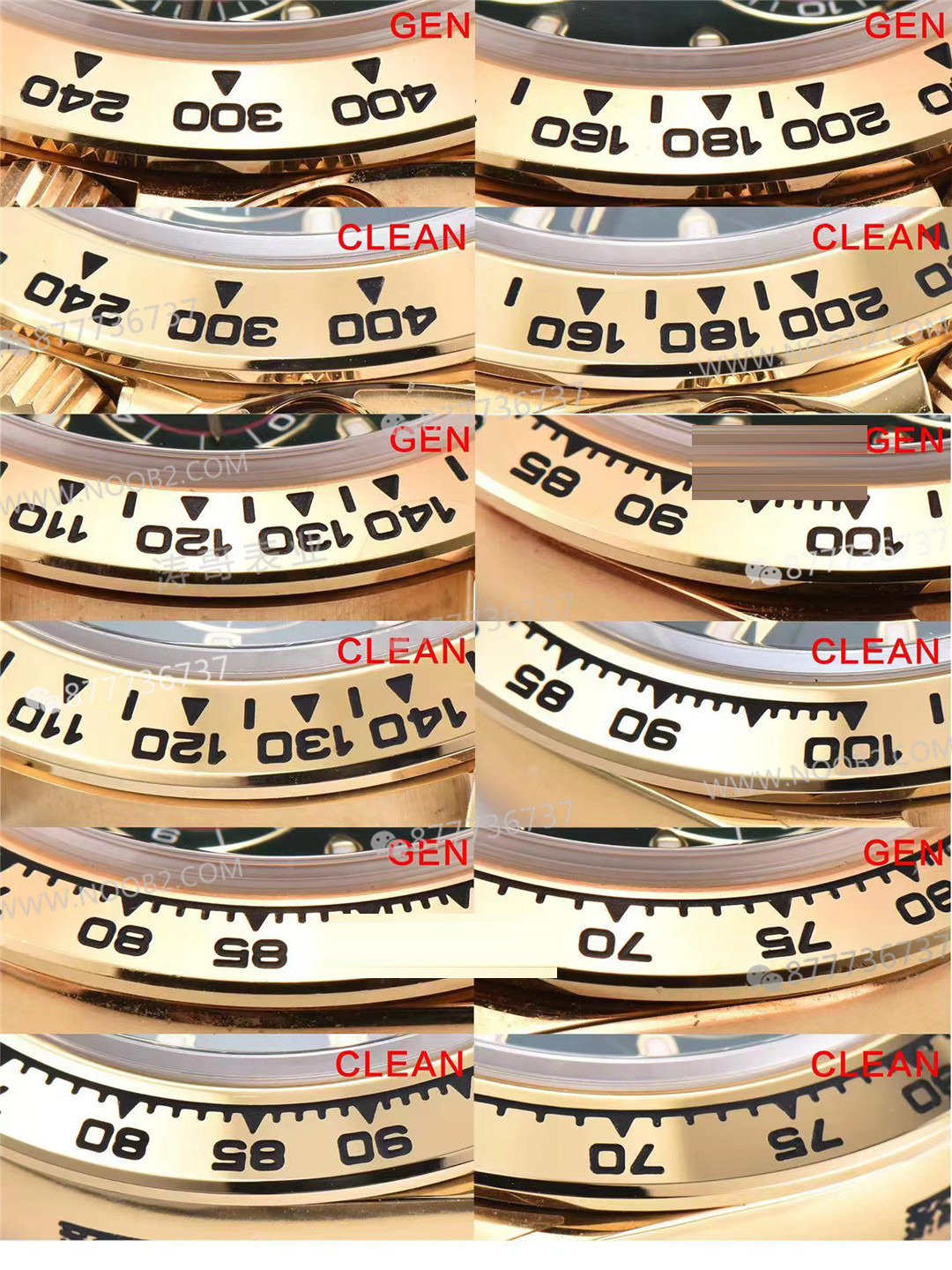 Gerçek-replika karşılaştırması: Clean Rolex yeşil-altın Daytona — 6. fotoğraf
