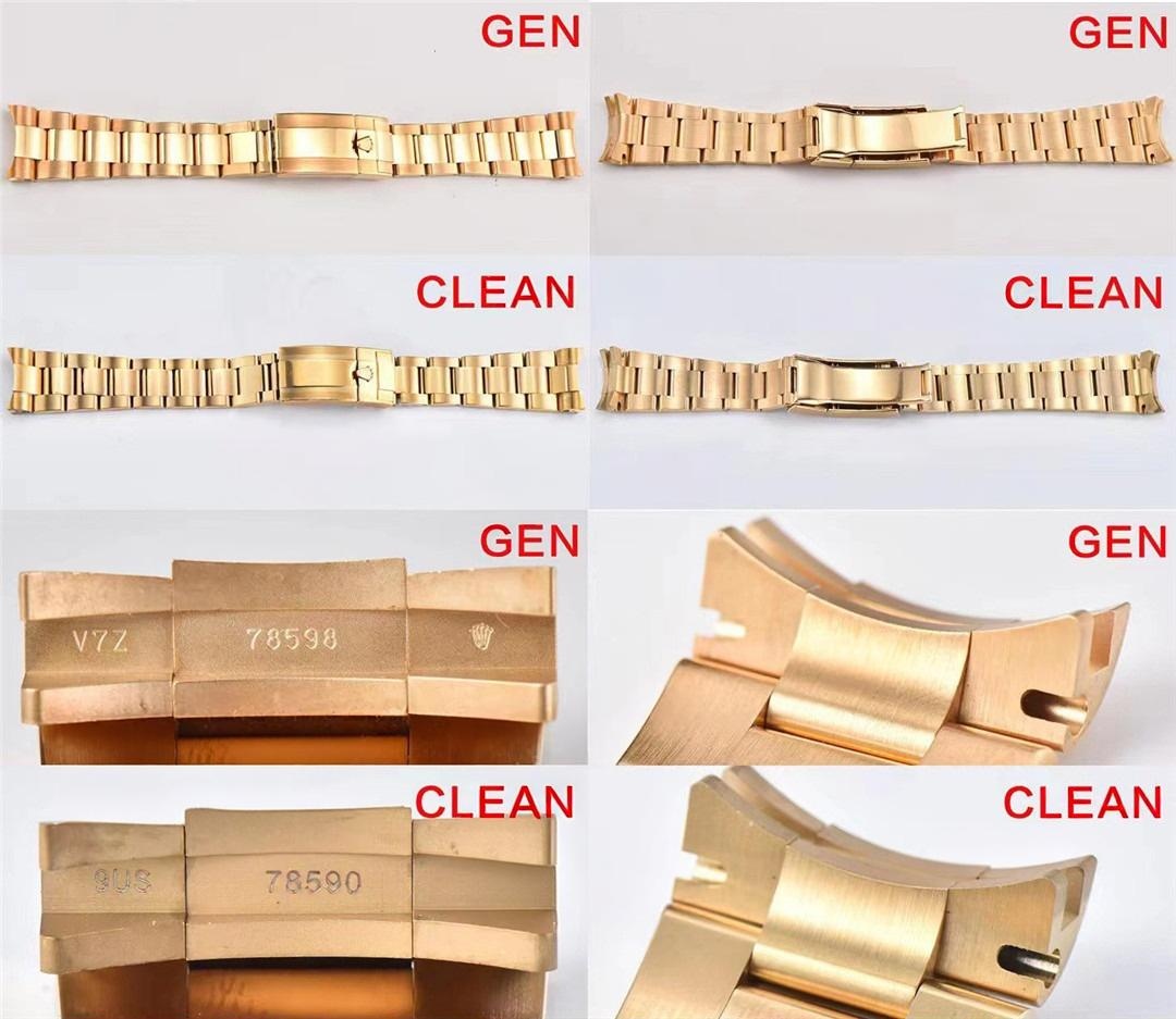 Gerçek-replika karşılaştırması: Clean Rolex yeşil-altın Daytona — 7. fotoğraf