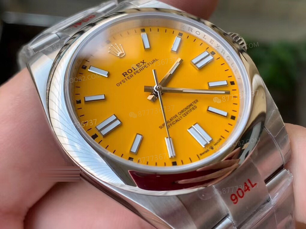 Gerçek-replika karşılaştırması: EW Factory Rolex Oyster Perpetual 41 mm replika saat ilk bakışta sahte — 8. fotoğraf