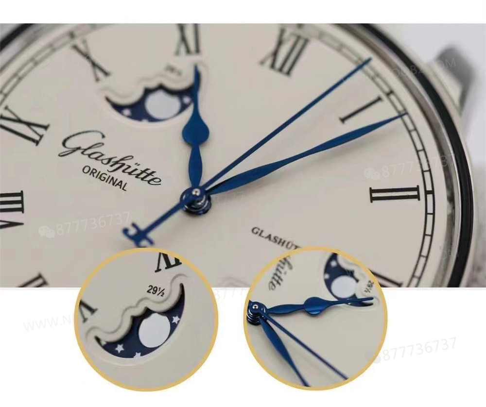 Gerçek-Replika Karşılaştırması: GL Factory Glashütte Senator Büyük Tarih Gerçek Ay Evreli Replika Saat — 5. fotoğraf