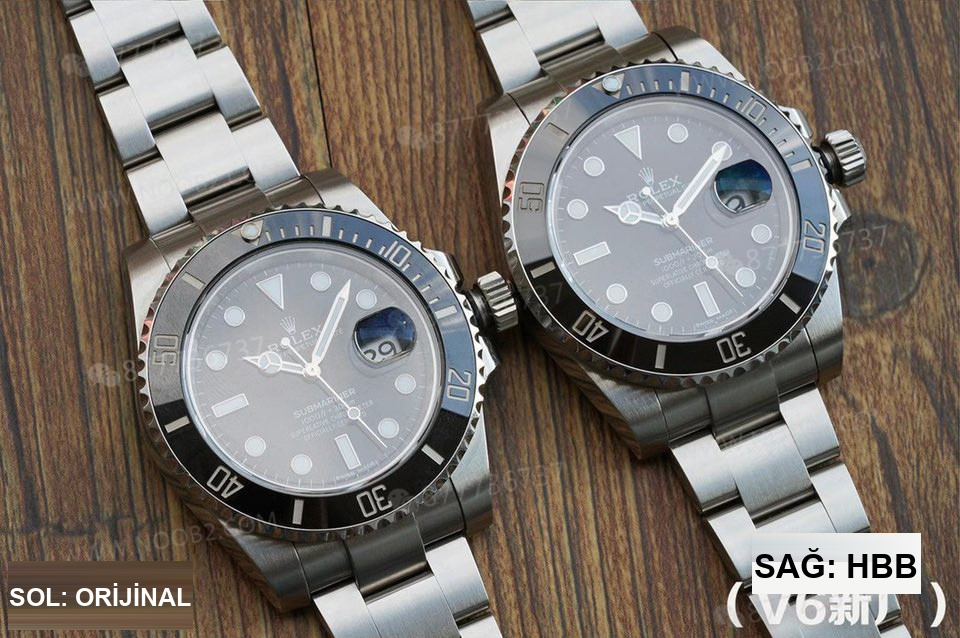 Gerçek-replika karşılaştırması: HBBV6 Factory Rolex siyah Submariner ile orijinali arasında ne fark var? — 7. fotoğraf