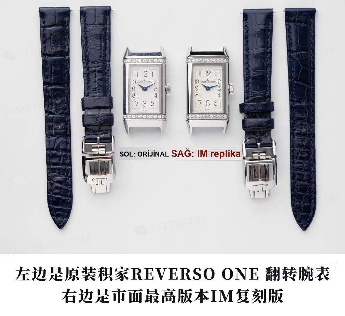 Gerçek-replika karşılaştırması: IM Factory Jaeger-LeCoultre Reverso kadın replika saat Q3288420 — 1. fotoğraf