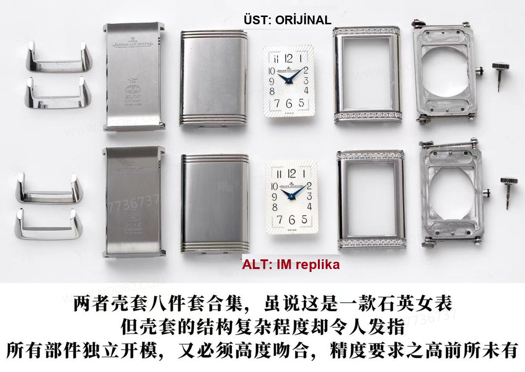 Gerçek-replika karşılaştırması: IM Factory Jaeger-LeCoultre Reverso kadın replika saat Q3288420 — 4. fotoğraf