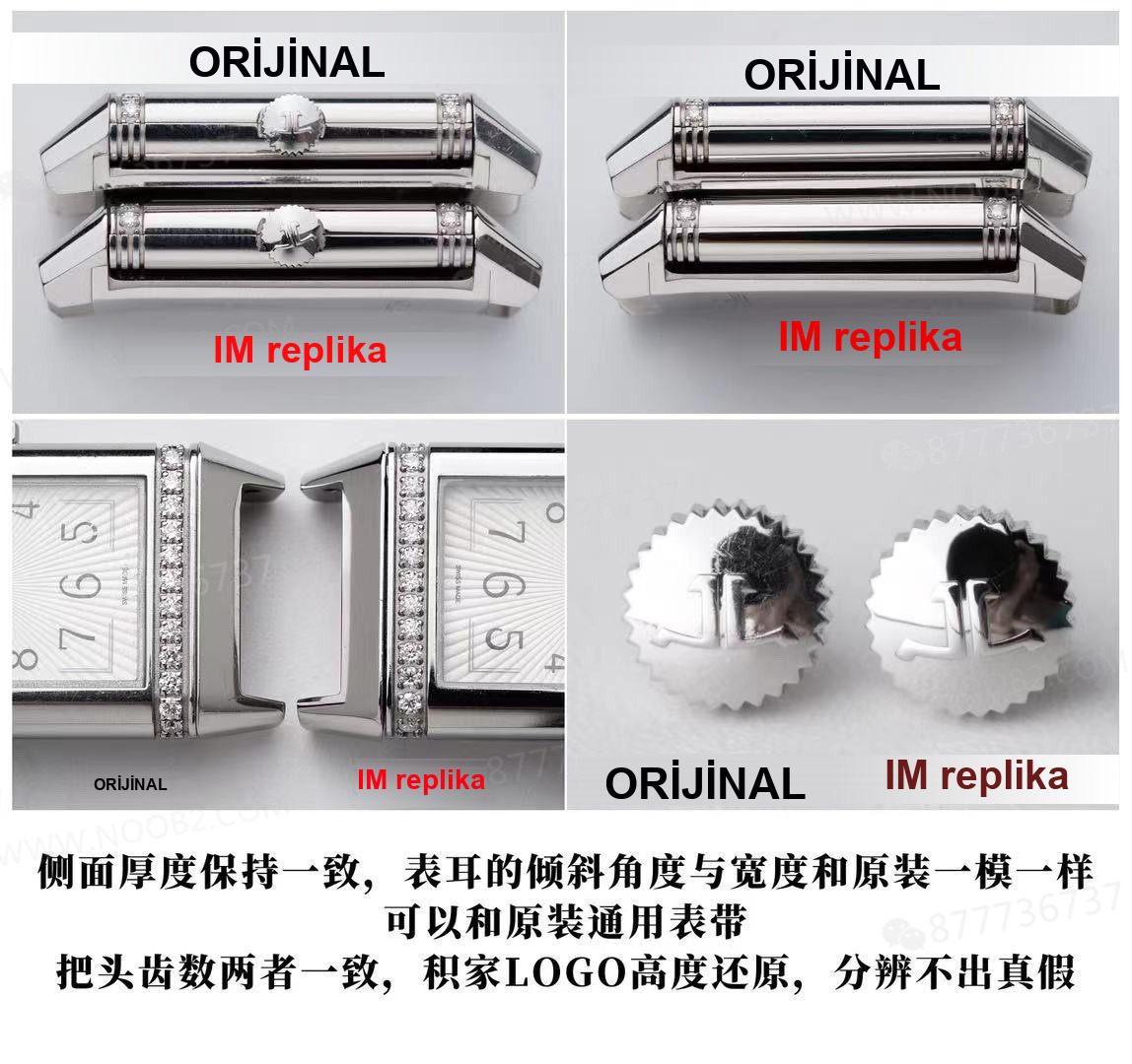 Gerçek-replika karşılaştırması: IM Factory Jaeger-LeCoultre Reverso kadın replika saat Q3288420 — 6. fotoğraf
