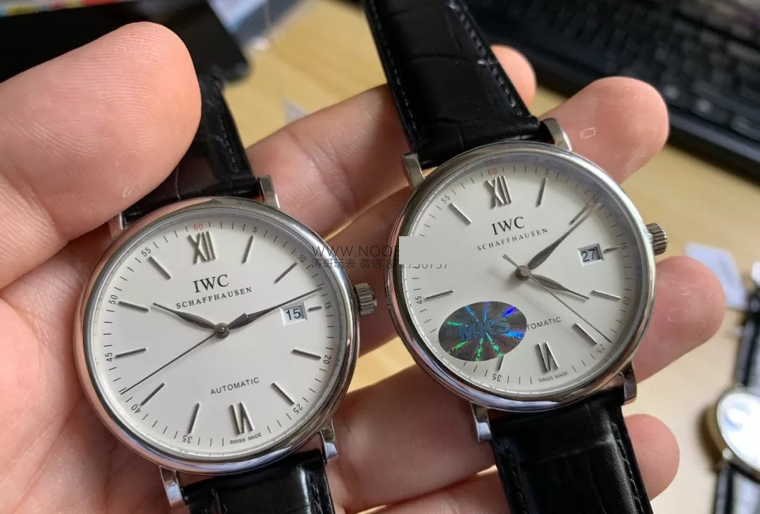 Gerçek-replika karşılaştırması: MKS IWC Portofino klasik erkek replika saati V5 versiyonunun orijinal IW356501 ile karşılaştırması — 4. fotoğraf