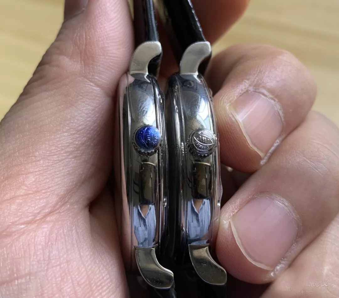 Gerçek-replika karşılaştırması: MKS IWC Portofino klasik erkek replika saati V5 versiyonunun orijinal IW356501 ile karşılaştırması — 9. fotoğraf