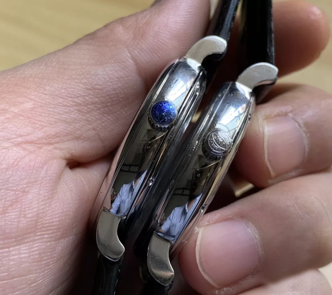 Gerçek-replika karşılaştırması: MKS IWC Portofino klasik erkek replika saati V5 versiyonunun orijinal IW356501 ile karşılaştırması — 10. fotoğraf
