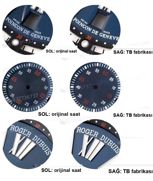 Gerçek-replika karşılaştırması: TBF Factory Roger Dubuis Excalibur serisi 0542 (0543) kol saati — 4. fotoğraf