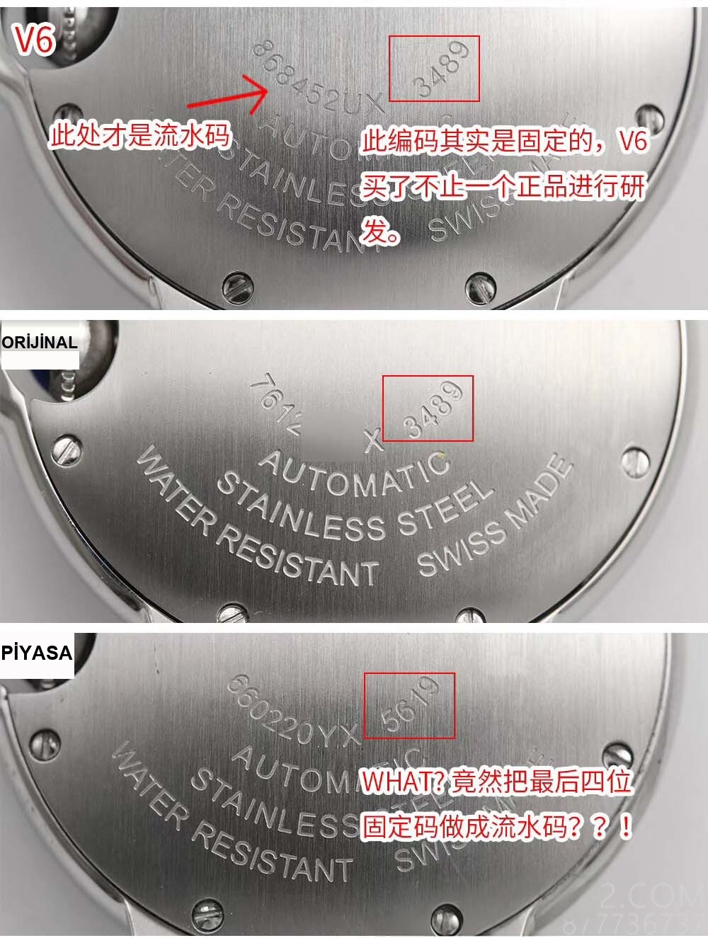 Gerçek-replika karşılaştırması: V6 Factory Cartier Ballon Bleu 33 mm — orijinal ile piyasa versiyonu karşıya, hangisi bir bakışta sahte belli oluyor? — 14. fotoğraf