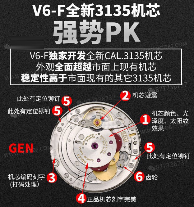 Gerçek-replika karşılaştırması: V6 Factory Rolex siyah Submariner 3135 mekanizması, orijinalle kıyaslandığında piyasa versiyonlarından hangi noktalarda daha iyi? — 4. fotoğraf