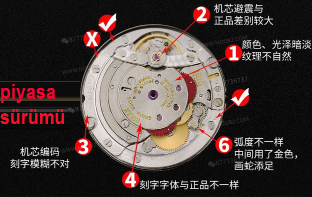 Gerçek-replika karşılaştırması: V6 Factory Rolex siyah Submariner 3135 mekanizması, orijinalle kıyaslandığında piyasa versiyonlarından hangi noktalarda daha iyi? — 7. fotoğraf