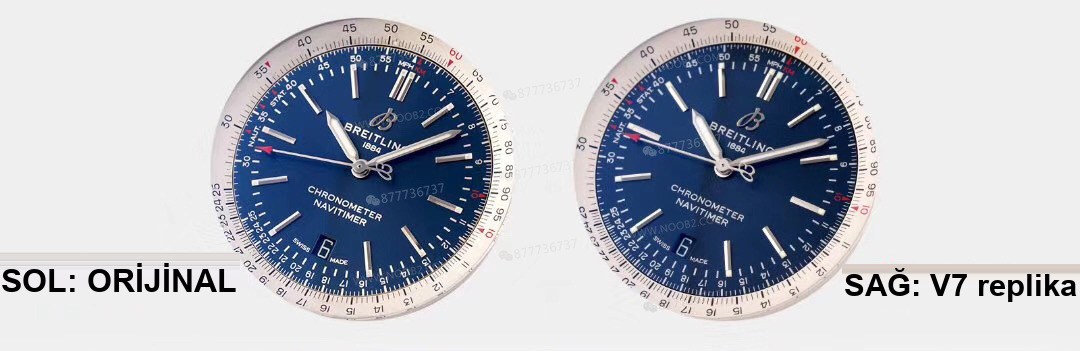 Gerçek-replika karşılaştırması: V7 Breitling Navitimer 1 orijinal SW200 mekanizmalı saat incelemesi — 5. fotoğraf