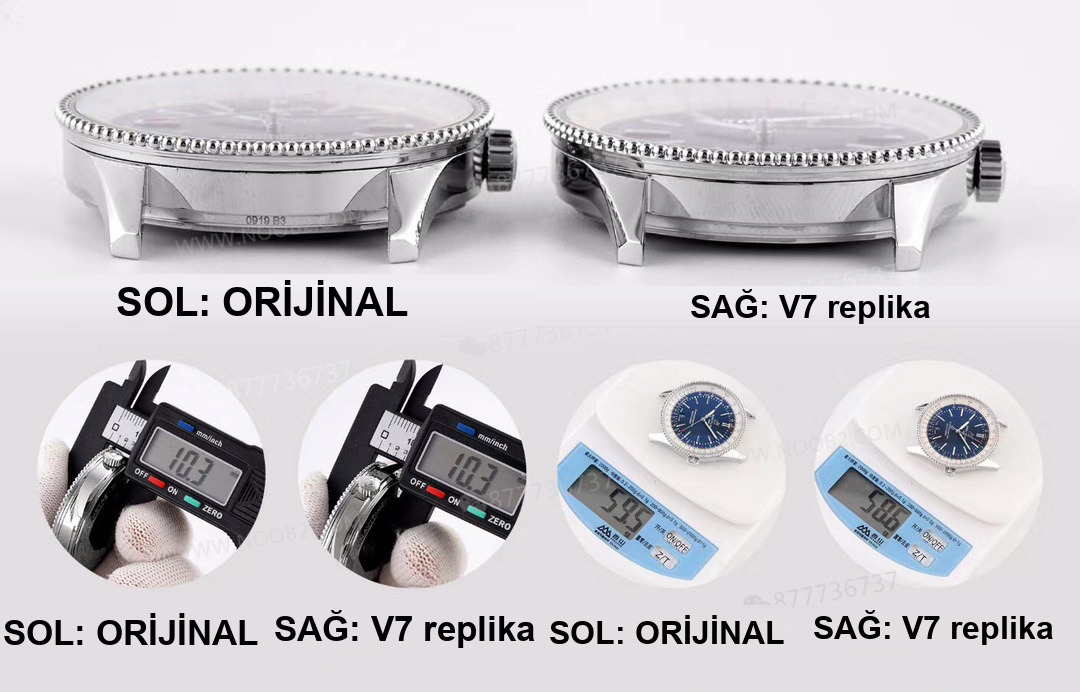 Gerçek-replika karşılaştırması: V7 Breitling Navitimer 1 orijinal SW200 mekanizmalı saat incelemesi — 12. fotoğraf