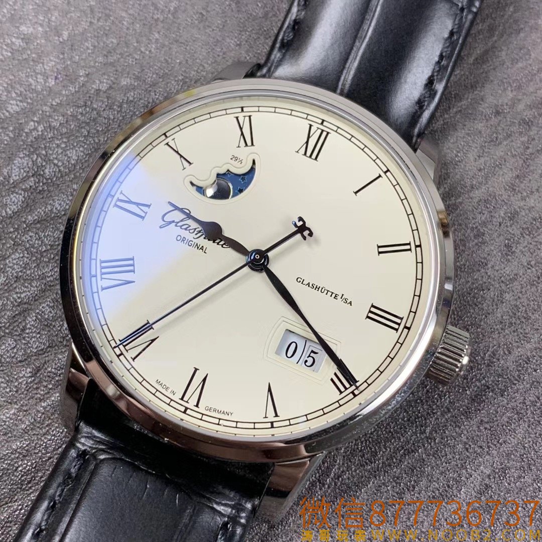 Gerçek-replika karşılaştırması: V9 Factory Glashütte Original Senator 1-36-04 çift atlamalı büyük tarih ay evreli saatini nasıl yapmış? — 4. fotoğraf