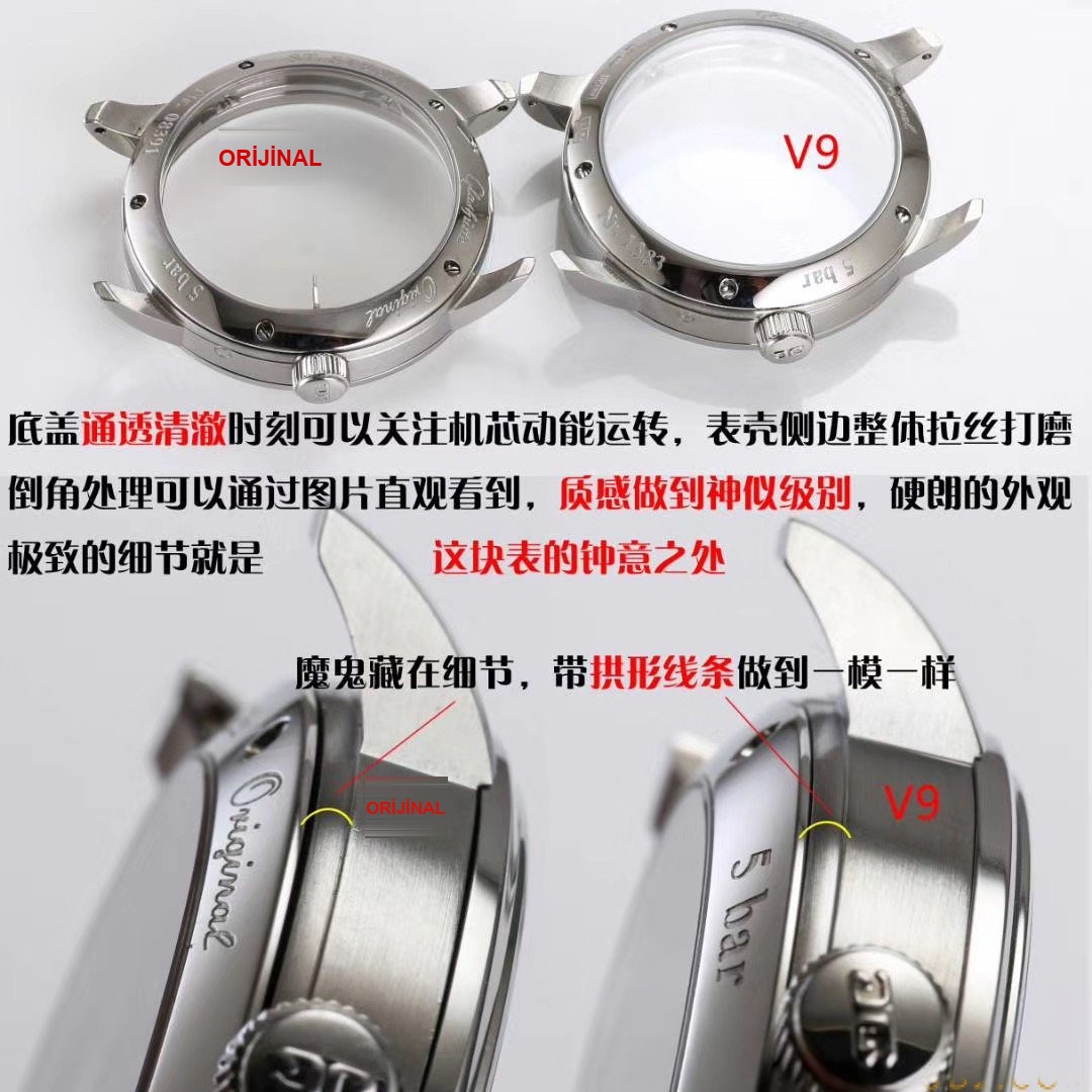 Gerçek-replika karşılaştırması: V9 Factory Glashütte Original Senator 1-36-04 çift atlamalı büyük tarih ay evreli saatini nasıl yapmış? — 21. fotoğraf