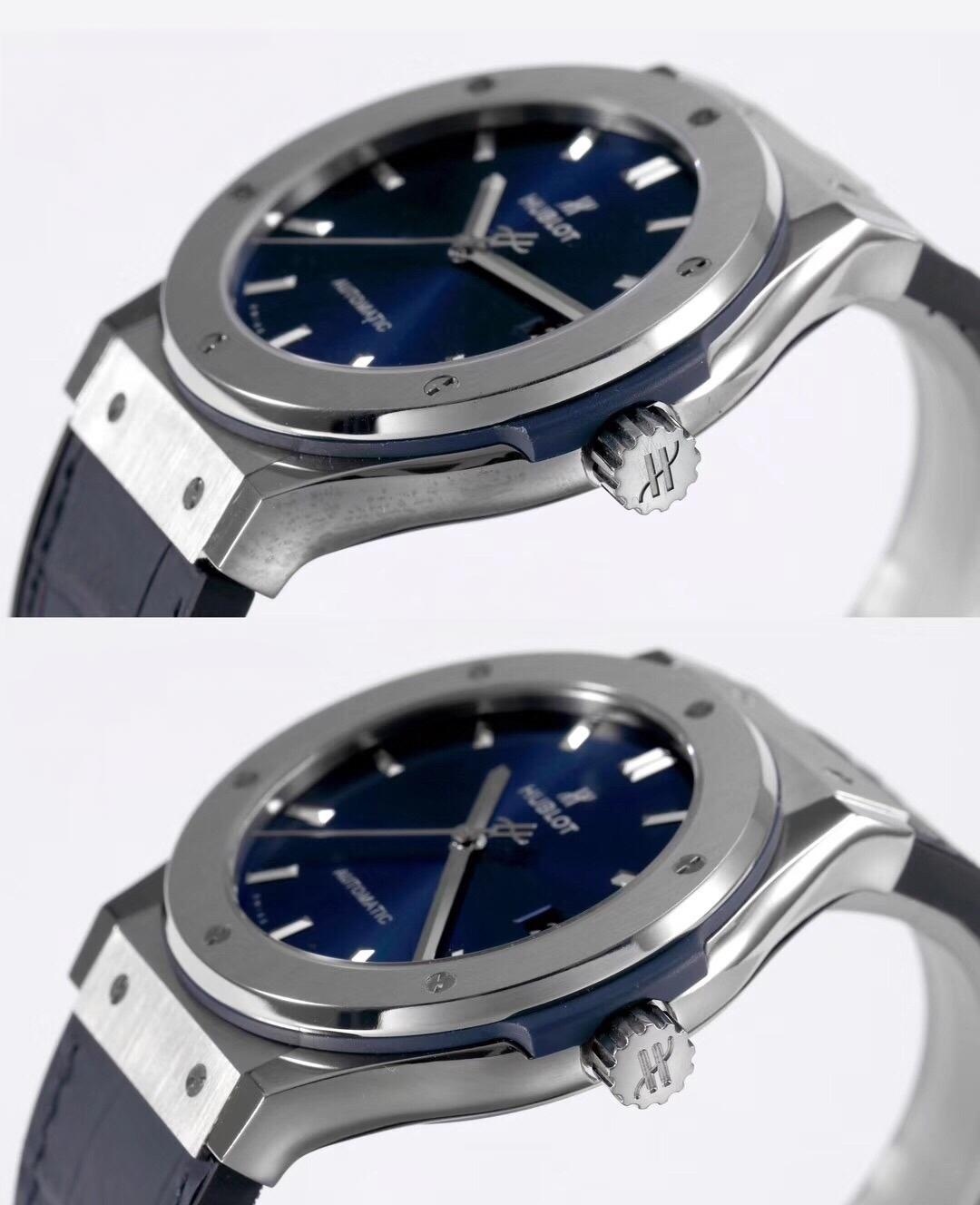 Gerçek-replika karşılaştırması: WWF Factory Hublot Classic Fusion serisi 511.NX.7170.LR 45 MM replika saat ile orijinalin karşılaştırmalı incelemesi — 8. fotoğraf