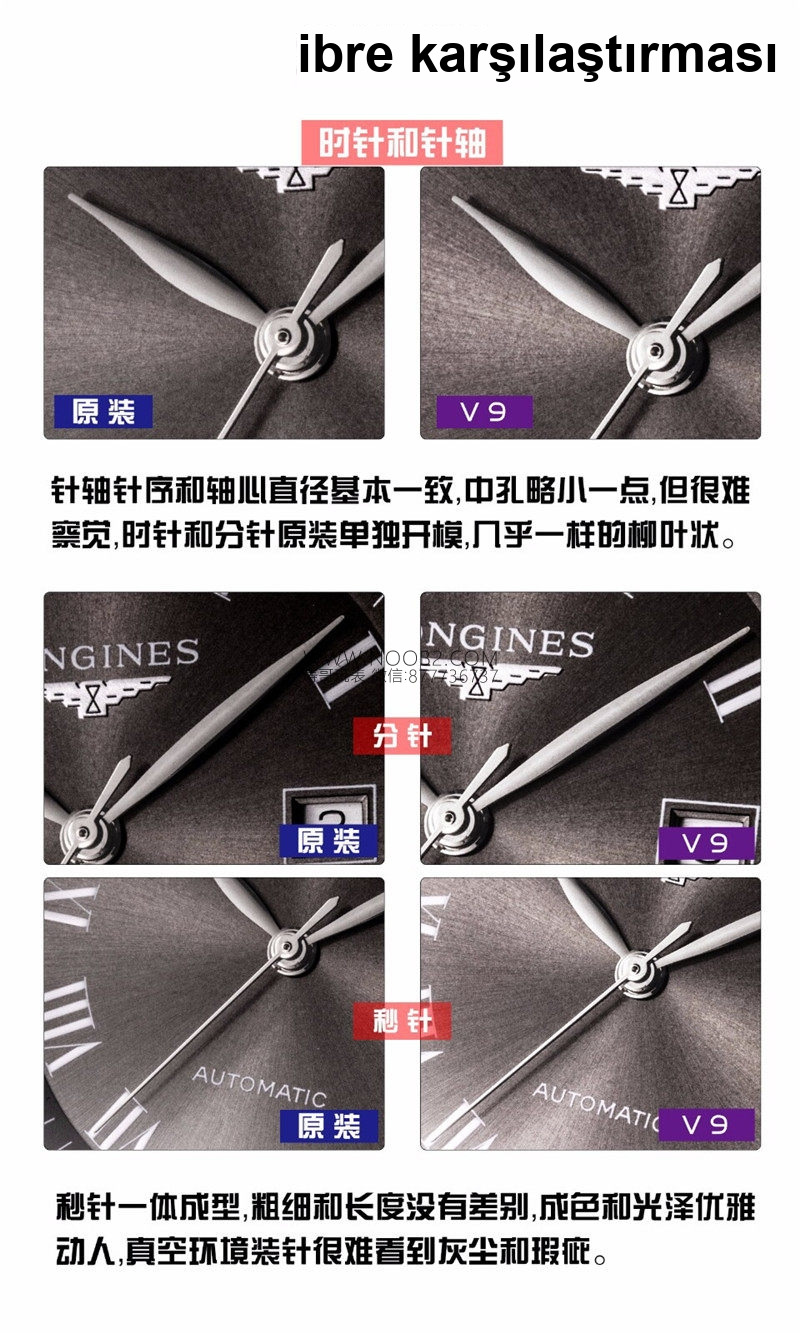 Gerçek-Replika Karşılaştırması: Yeni V9 Factory Longines Master Collection Gri Kadranlı 40 mm 3 Konum Tek Takvimli L2.793.4.71.6 Replika İncelemesi — 11. fotoğraf