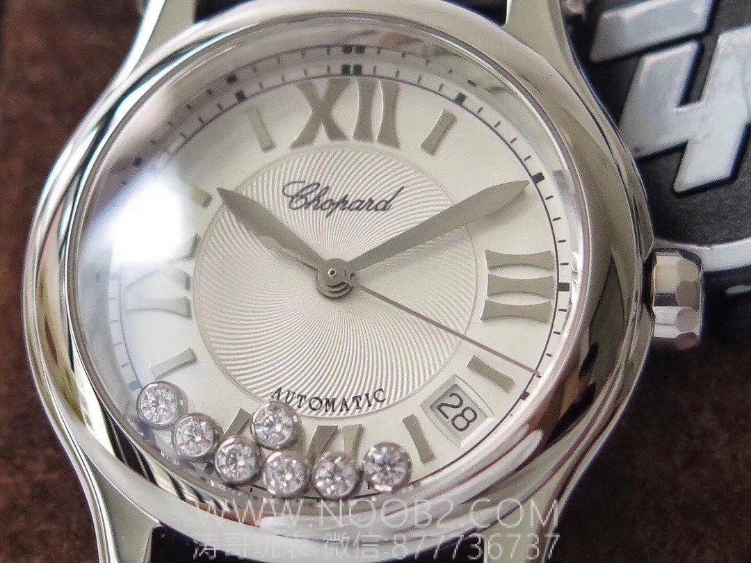 Gerçek-Replika Karşılaştırması: ZF Factory Chopard Happy Diamonds 7 Elmaslı 278559, Sea-Gull 2892 Mekanizmalı 36 mm Otomatik Kadın Kol Saati — Orijinal İncelemesi — 7. fotoğraf
