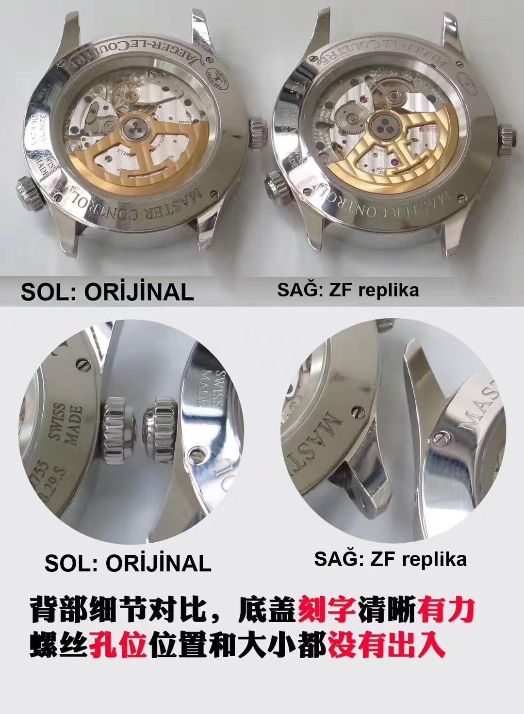Gerçek-replika karşılaştırması: ZF Factory Jaeger-LeCoultre Master Geographic Q1428421 replika saatin orijinalle karşılaştırmalı incelemesi — 8. fotoğraf