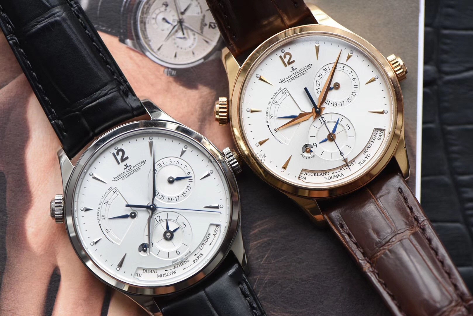 Gerçek-replika karşılaştırması: ZF Factory Jaeger-LeCoultre Master Geographic Q1428421 replika saatin orijinalle karşılaştırmalı incelemesi — 12. fotoğraf