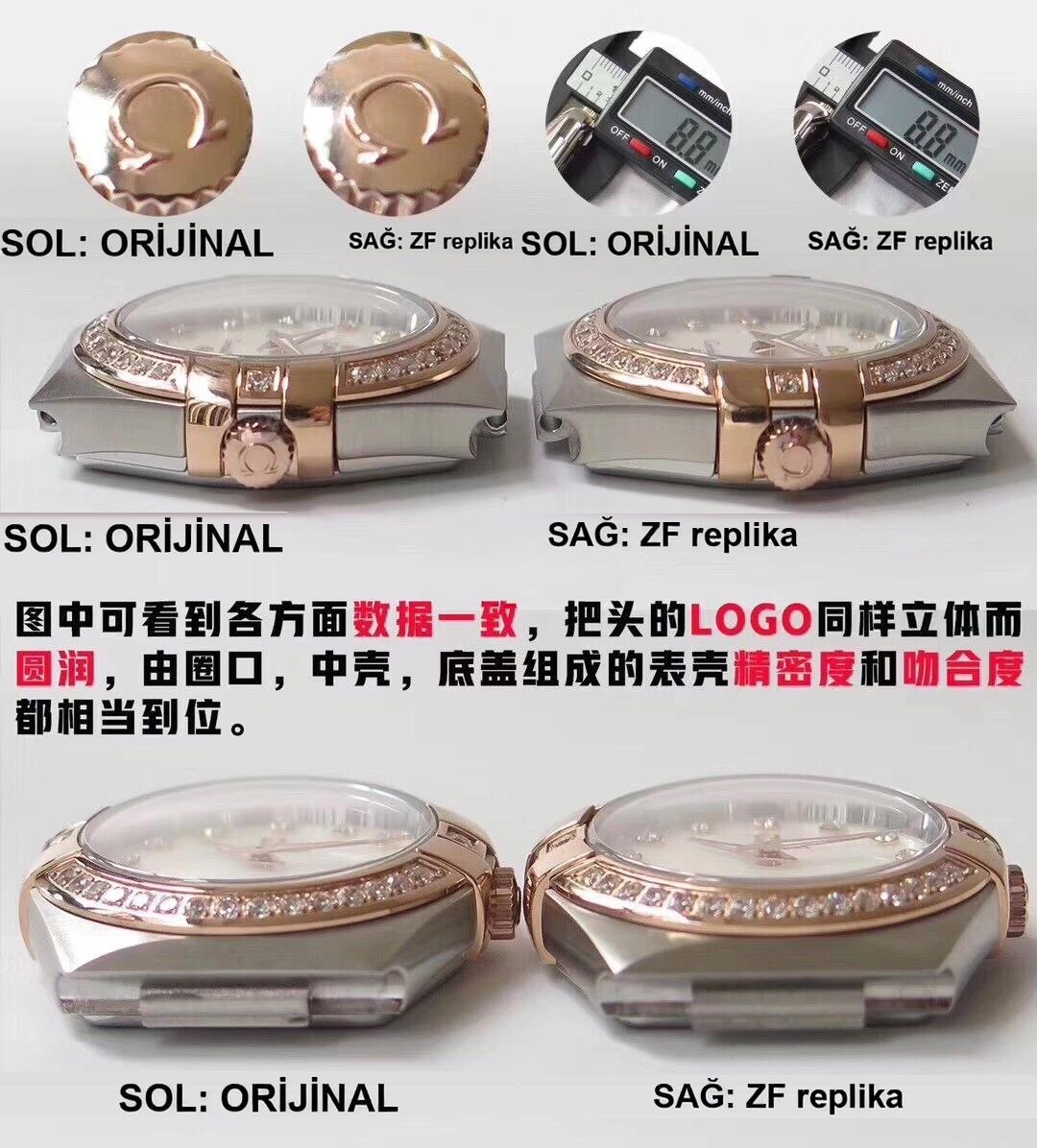 Gerçek-replika karşılaştırması: ZF Factory Omega Constellation kuvars kadın saati orijinalle inceleme — 5. fotoğraf
