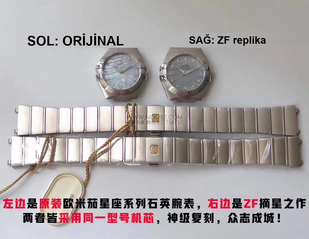Gerçek-replika karşılaştırması: ZF Factory Omega Constellation kuvars kadın saati orijinalle inceleme — 12. fotoğraf