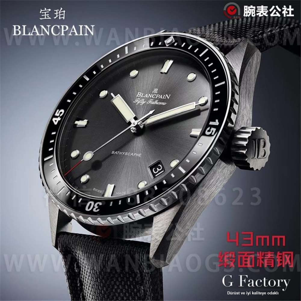 GF Factory Blancpain Fifty Fathoms 43 mm «Saten Paslanmaz Çelik» Detaylı İnceleme — 1. fotoğraf