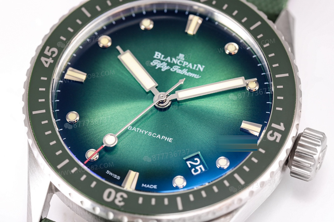GF Factory Blancpain Fifty Fathoms 5000 Aurora Green çelik kasa limitli üretim incelemesi — 2. fotoğraf