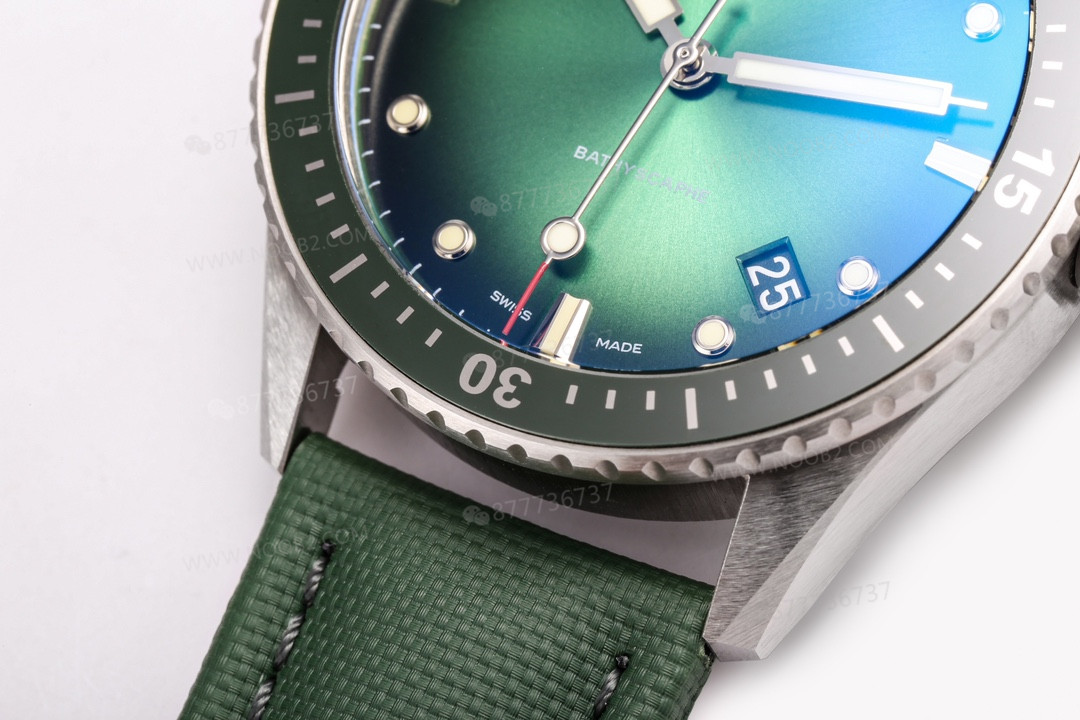 GF Factory Blancpain Fifty Fathoms 5000 Aurora Green çelik kasa limitli üretim incelemesi — 4. fotoğraf