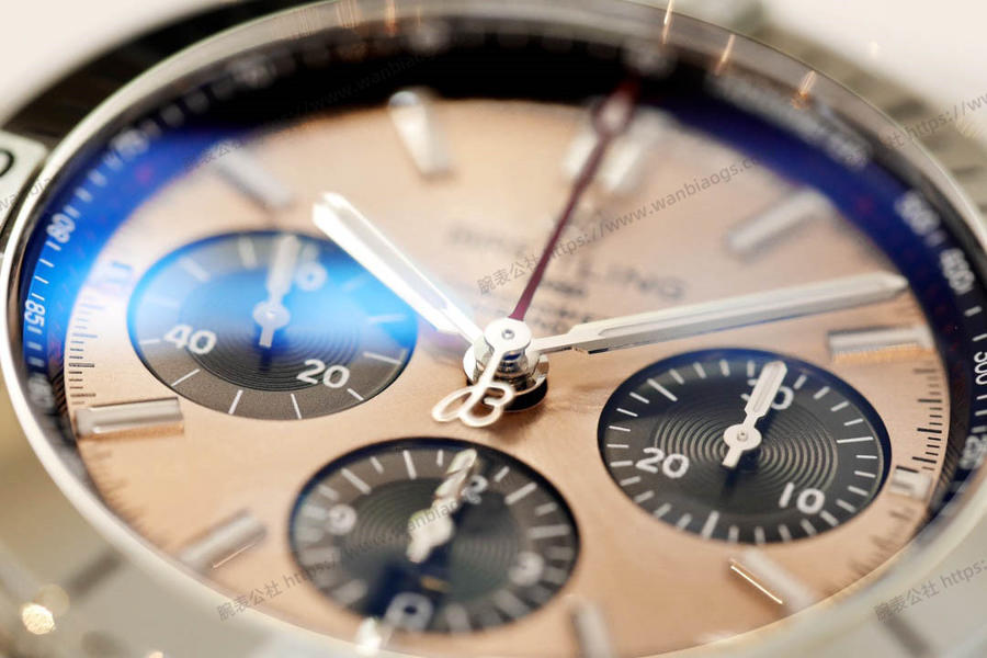 GF Factory Breitling B01 Kronograf serisi kol saati (bakır rengi kadran) incelemesi — 3. fotoğraf