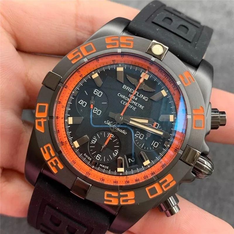 GF Factory Breitling Chronomat 44 Raven turuncu bezelli kronograf replika saatinin işçiliği nasıl? Almaya değer mi? — 16. fotoğraf
