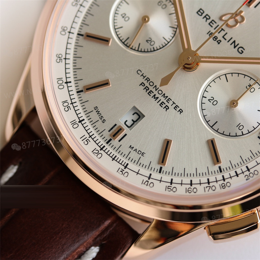 GF Factory Breitling Premier B01 Kırmızı Altın Kronograf Kol Saati (Daniel Wu ile aynı model) BR0118371G1P1 — 5. fotoğraf