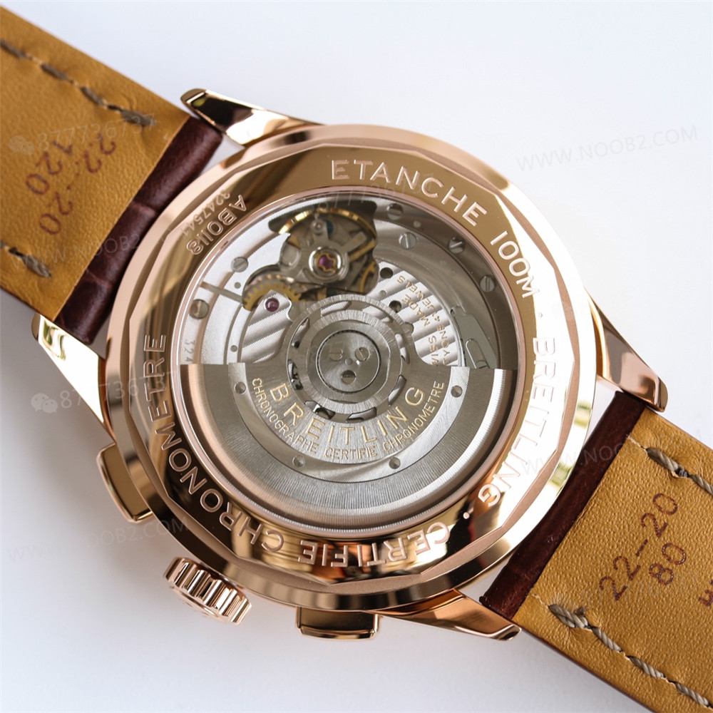GF Factory Breitling Premier B01 Kırmızı Altın Kronograf Kol Saati (Daniel Wu ile aynı model) BR0118371G1P1 — 6. fotoğraf