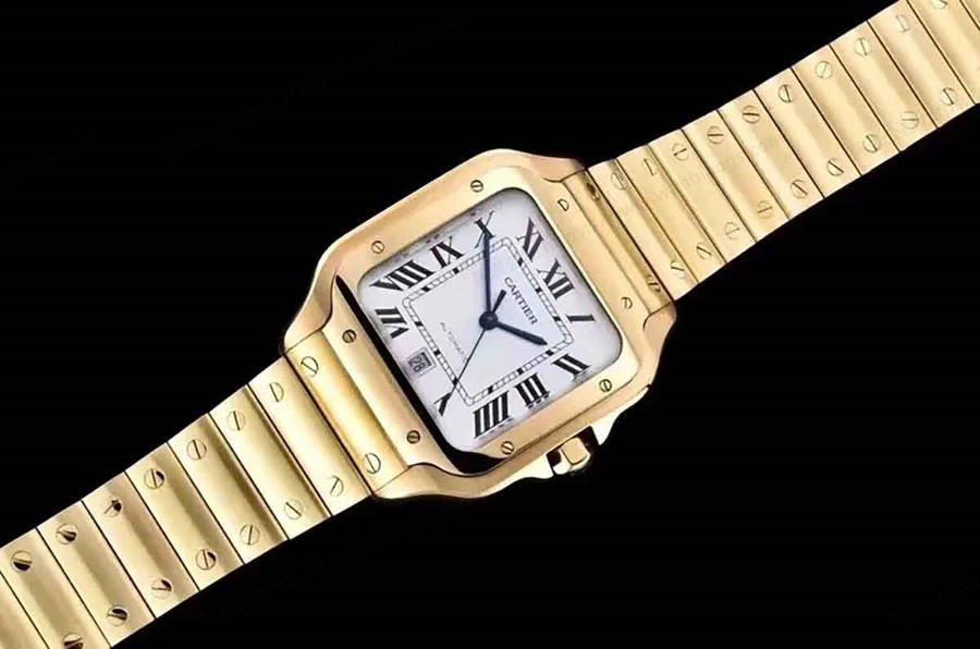 GF Factory Cartier Santos altın kaplama model saat incelemesi — 2. fotoğraf