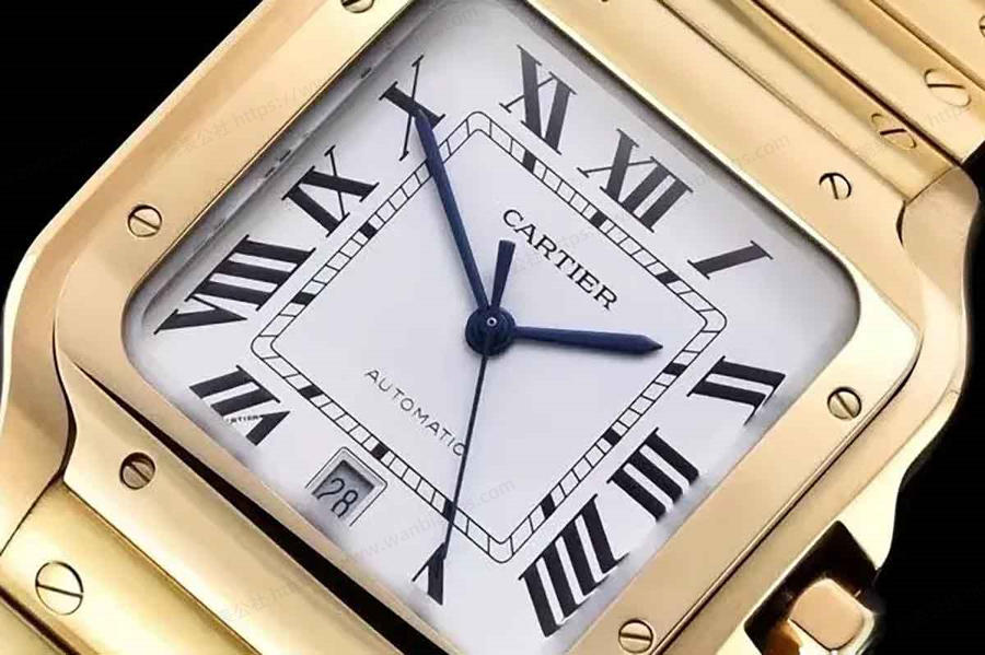 GF Factory Cartier Santos altın kaplama model saat incelemesi — 3. fotoğraf