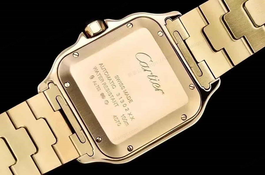GF Factory Cartier Santos altın kaplama model saat incelemesi — 5. fotoğraf