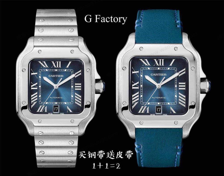 GF Factory Cartier Santos mavi kadranlı kol saati incelemesi — 2. fotoğraf