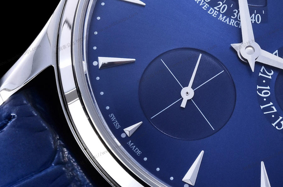 GF Factory Jaeger-LeCoultre Master Serisi 1378480 Erkek Klasik Kol Saati (Palyaço Mavi Kadran) — 13. fotoğraf