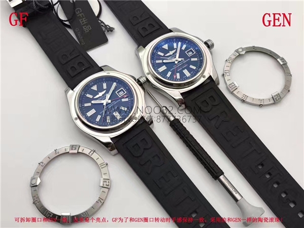 GF Factory V2 Breitling Avenger II GMT A3239011 güncellenmiş versiyon replika saat ile orijinal karşılaştırmalı inceleme — 6. fotoğraf