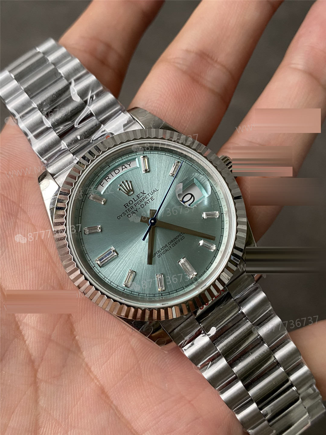 GM Factory Rolex Day-Date Buzul Mavisi Kadranlı Ağırlıklandırılmış Model ile Orijinali Arasında Kaç Gram Fark Var? — 3. fotoğraf