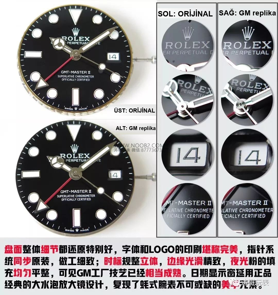 GM Factory Rolex GMT-Master 126710 kırmızı-mavi kola bezelli saat, orijinaliyle karşılaştırmada göz kamaştırıyor! — 4. fotoğraf