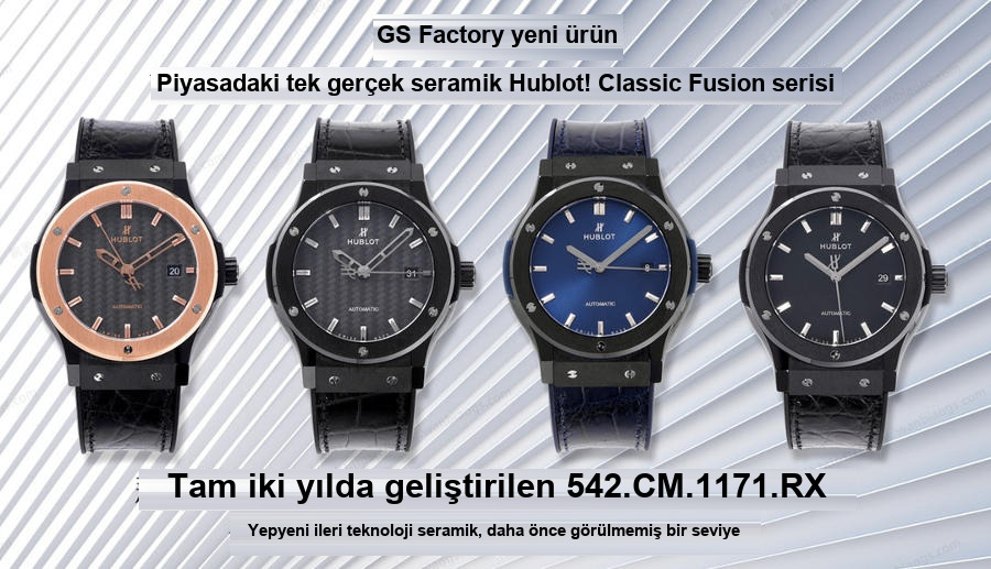 GS Factory Hublot Classic Fusion serisi (gri kadran) seramik saat incelemesi — 1. fotoğraf