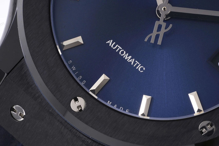 GS Factory Hublot Classic Fusion serisi (mavi kadran) seramik saat incelemesi — 6. fotoğraf